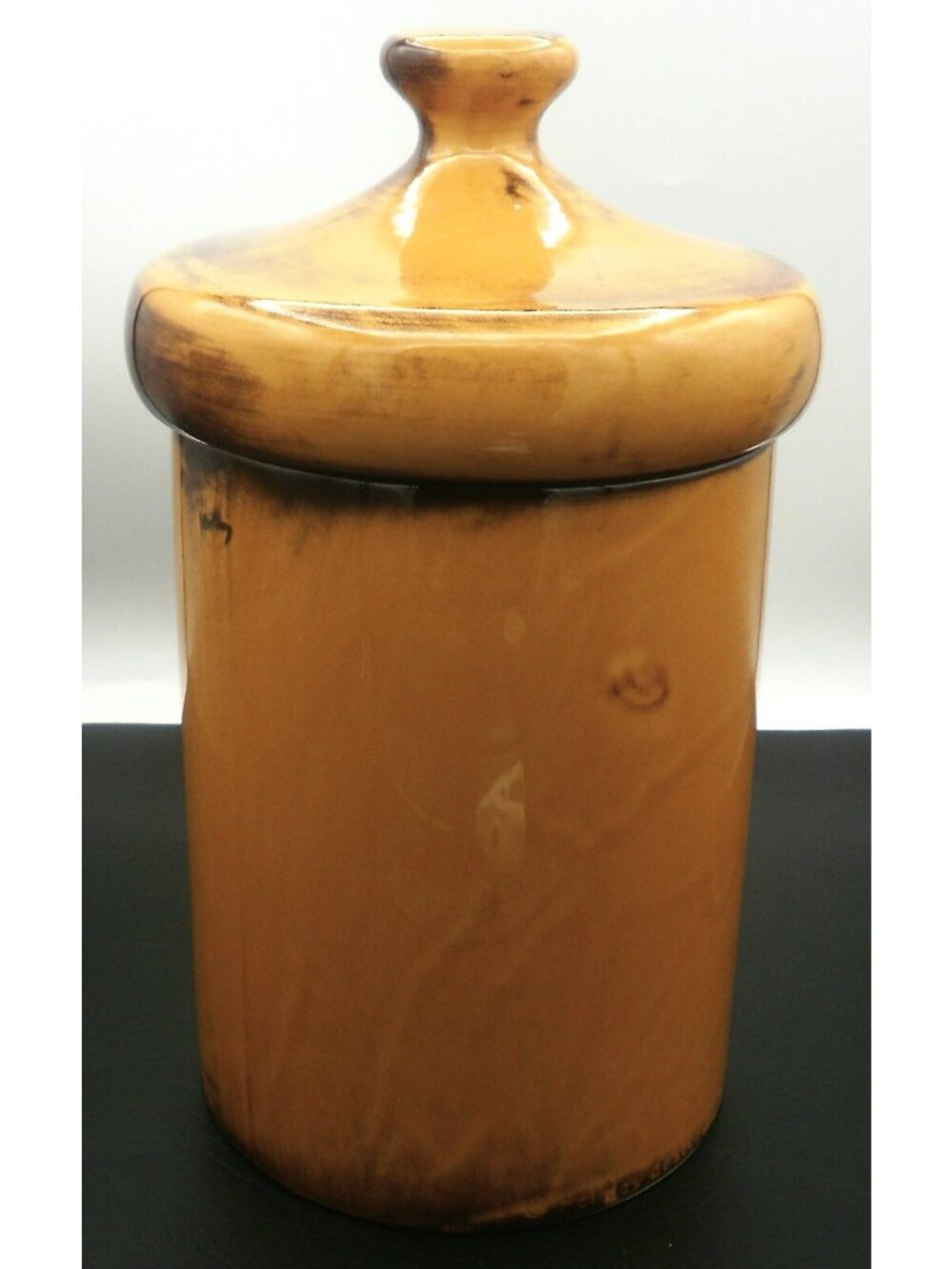 Vintage Mushroom Top Flour Canister Harvest Yellow Brown HOLIDAY DESIGNS - Picture 3 of 11